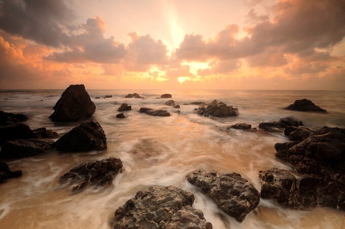 Seascape during morning sunrise